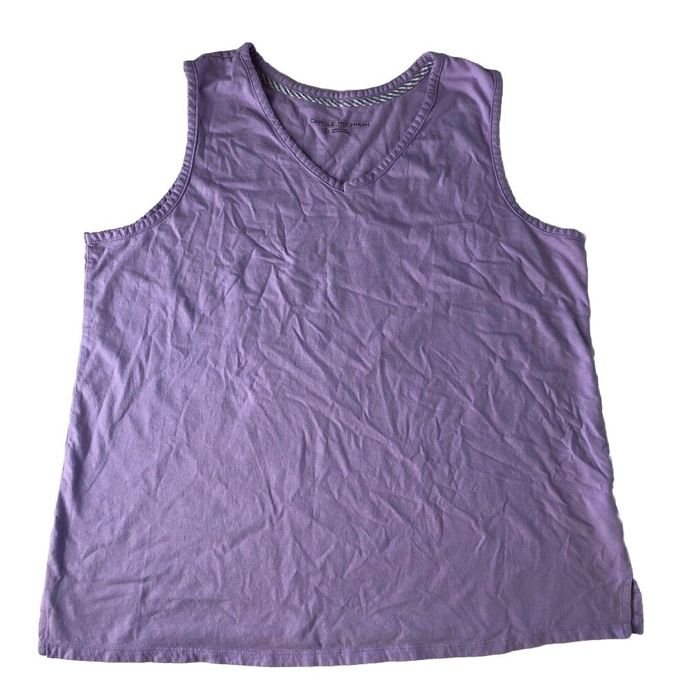 Carole Hochman Women’s Tank Top V Neck Purple Size Large